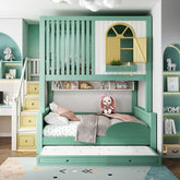 Nukhome Louver House Full Height Bunk Bed (Customizable)
